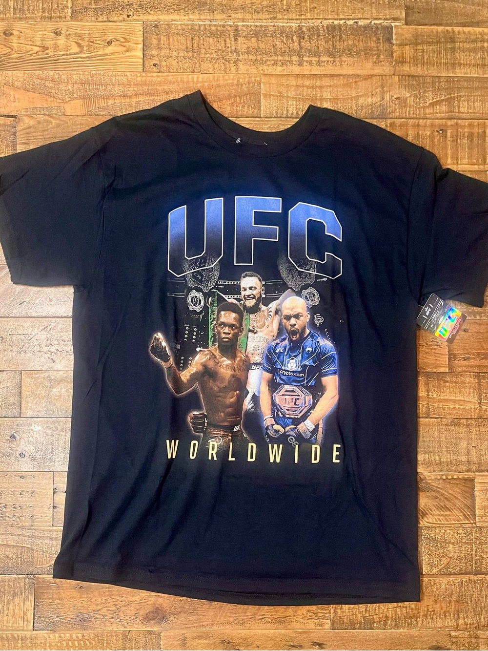 UFC Worldwide Officially Licensed Black T-Shirt, Size L, 100% Cotton